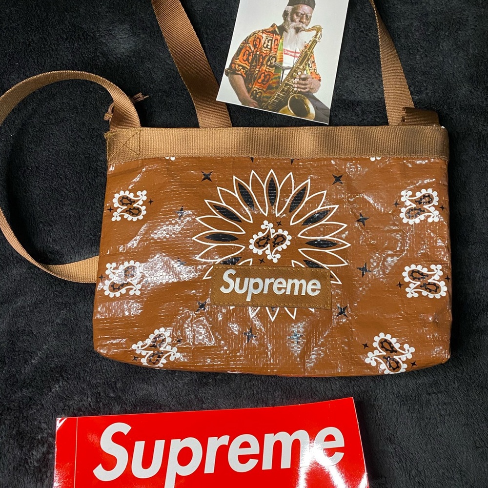 Supreme Brown Bandana Tarp Side Bag